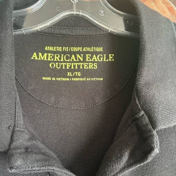 American Eagle Outfitters Black Polo with Bright Green Highlights XL - Picture 3 of 16
